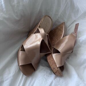 Jessica Simpson Nude Wedge Heels